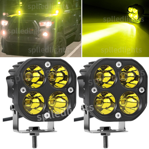 80w yellow square 12v - 2x, 3''